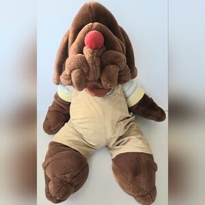 VINTAGE 30" GANZ BROS. WRINKLES HOUND DOG BROWN PLUSH FULL BODY PUPPET